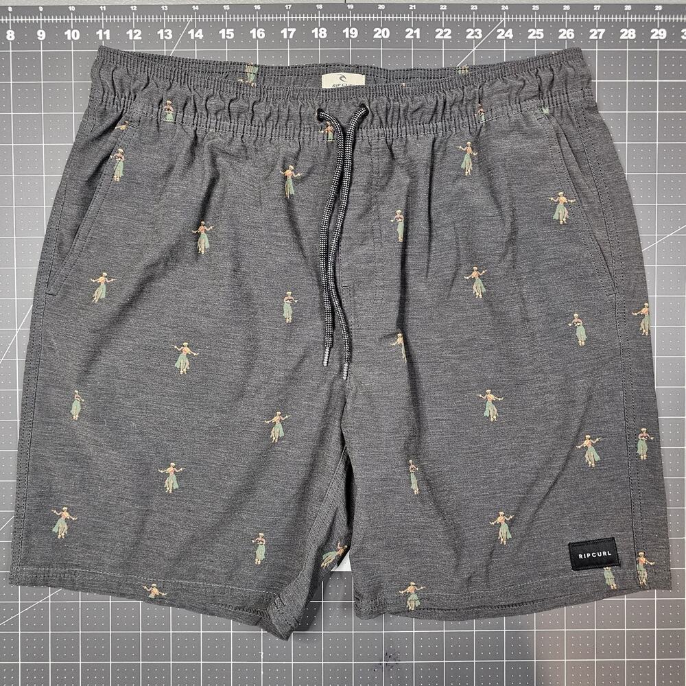 Rip Curl Hula Breach Volley Shorts Medium Gray Lay Days Boardshorts Surf Beach